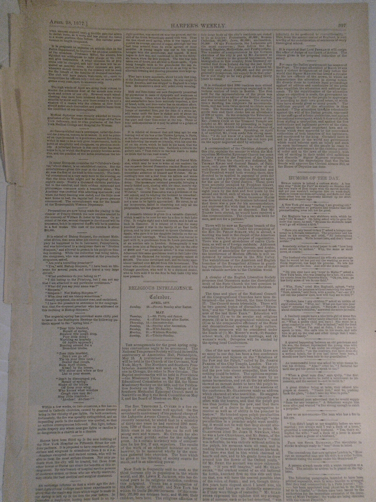 The evening of life - scene in a London "work-house" --  1877 - Original Print