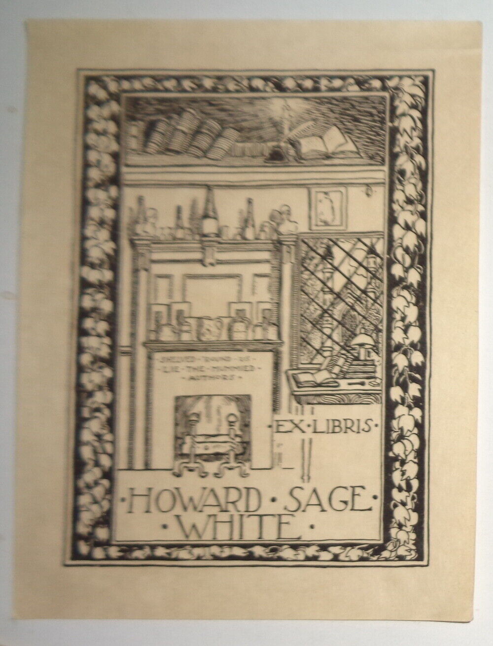 Howard Sage White Ex Libris Bookplate
