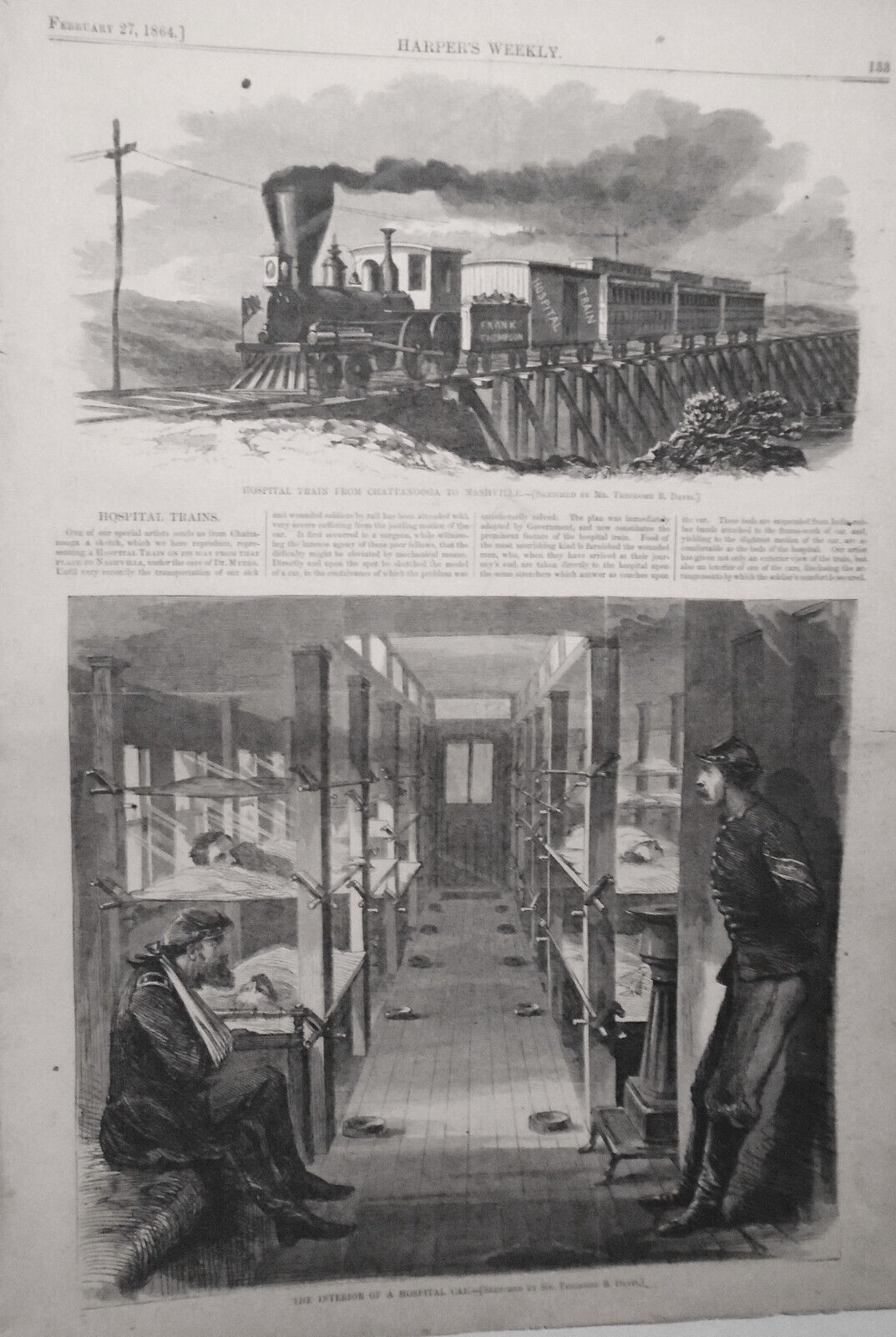 Harper's Weekly February 27, 1864. Original Issue. Civil War, Colt's Armory etc