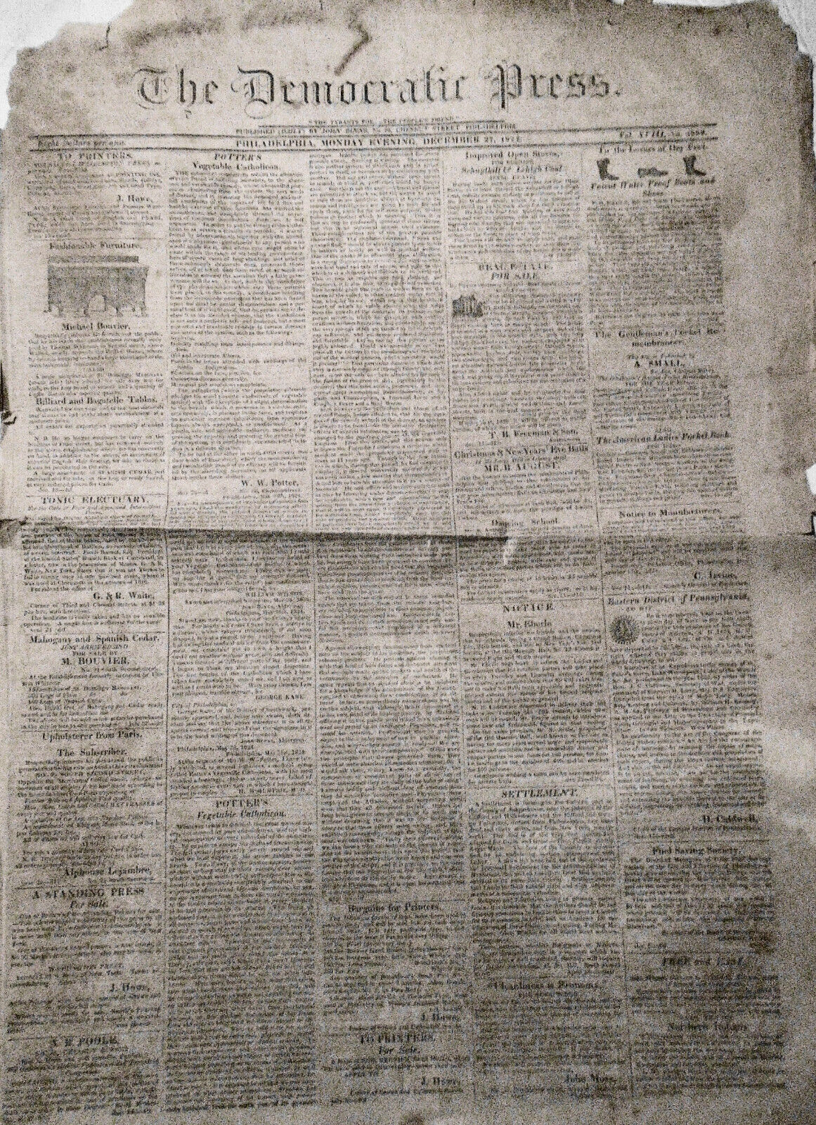 The Democratic Press Dec 27, 1824 - Emigrants to Haiti; Fauntleroy forgery trial