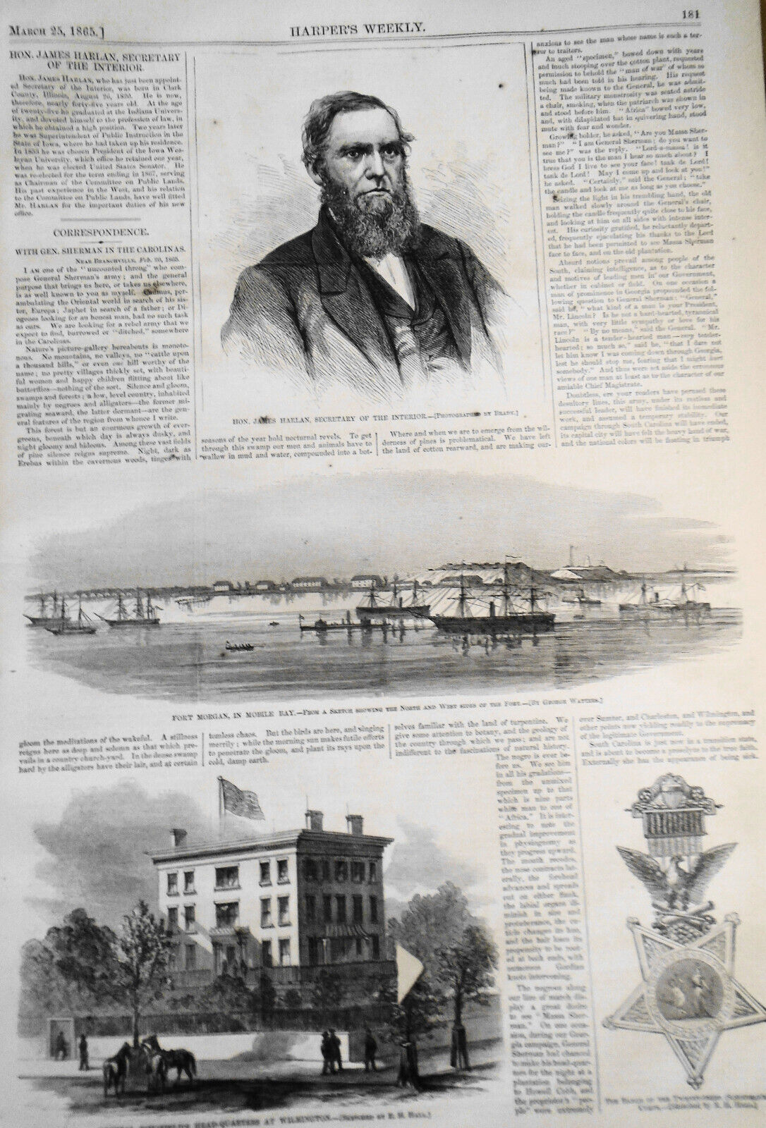 [US Civil War] Harper's Weekly March 25, 1865. Original complete issue