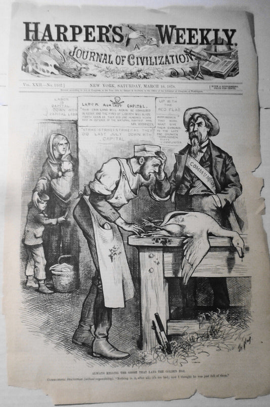 Always Killing the Goose that Lays the Golden Egg, by Thomas Nast - 1878