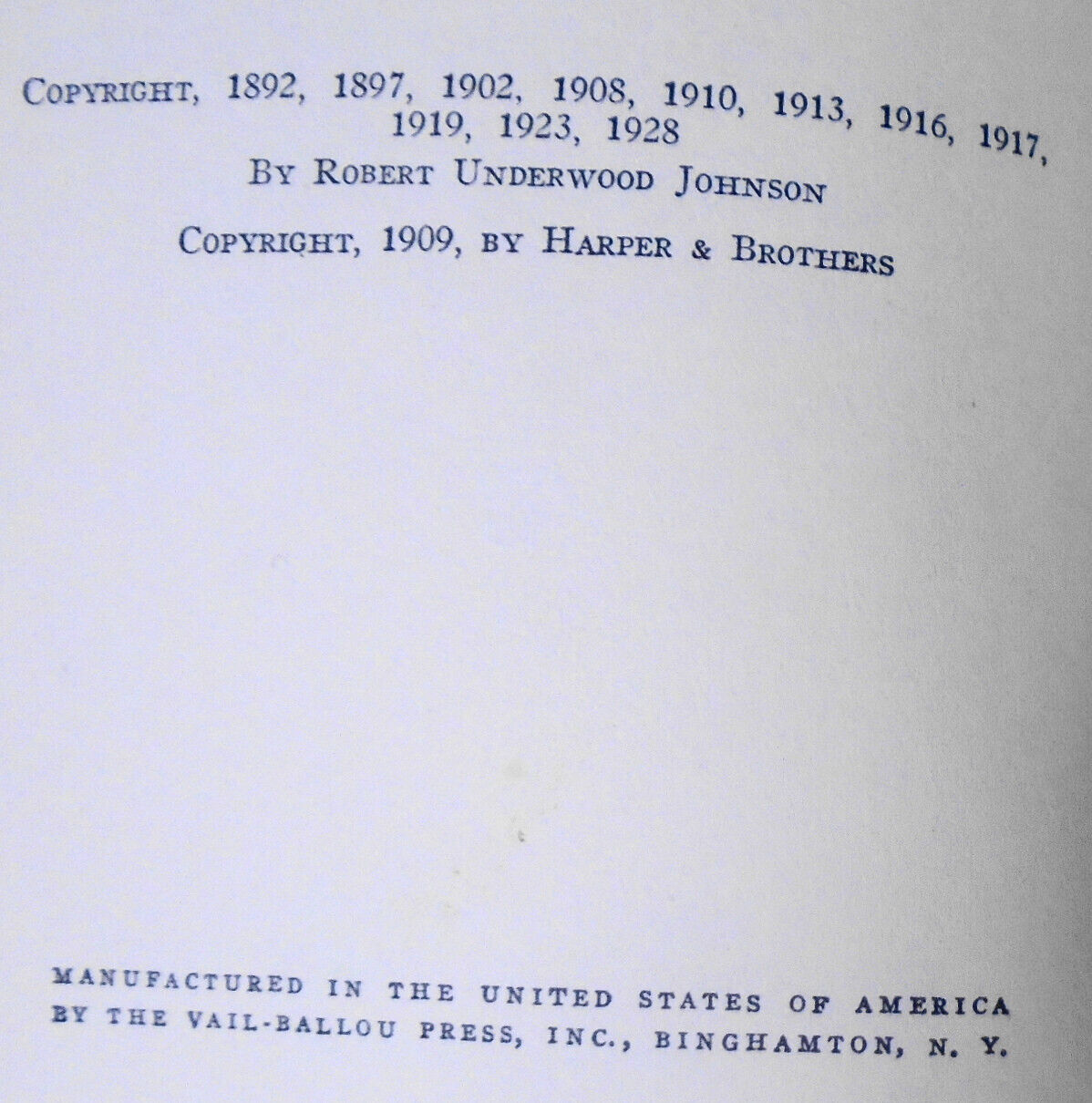 Poems of the longer flight, by Robert Underwood Johnson. 1928. SIGNED HC 1st ed