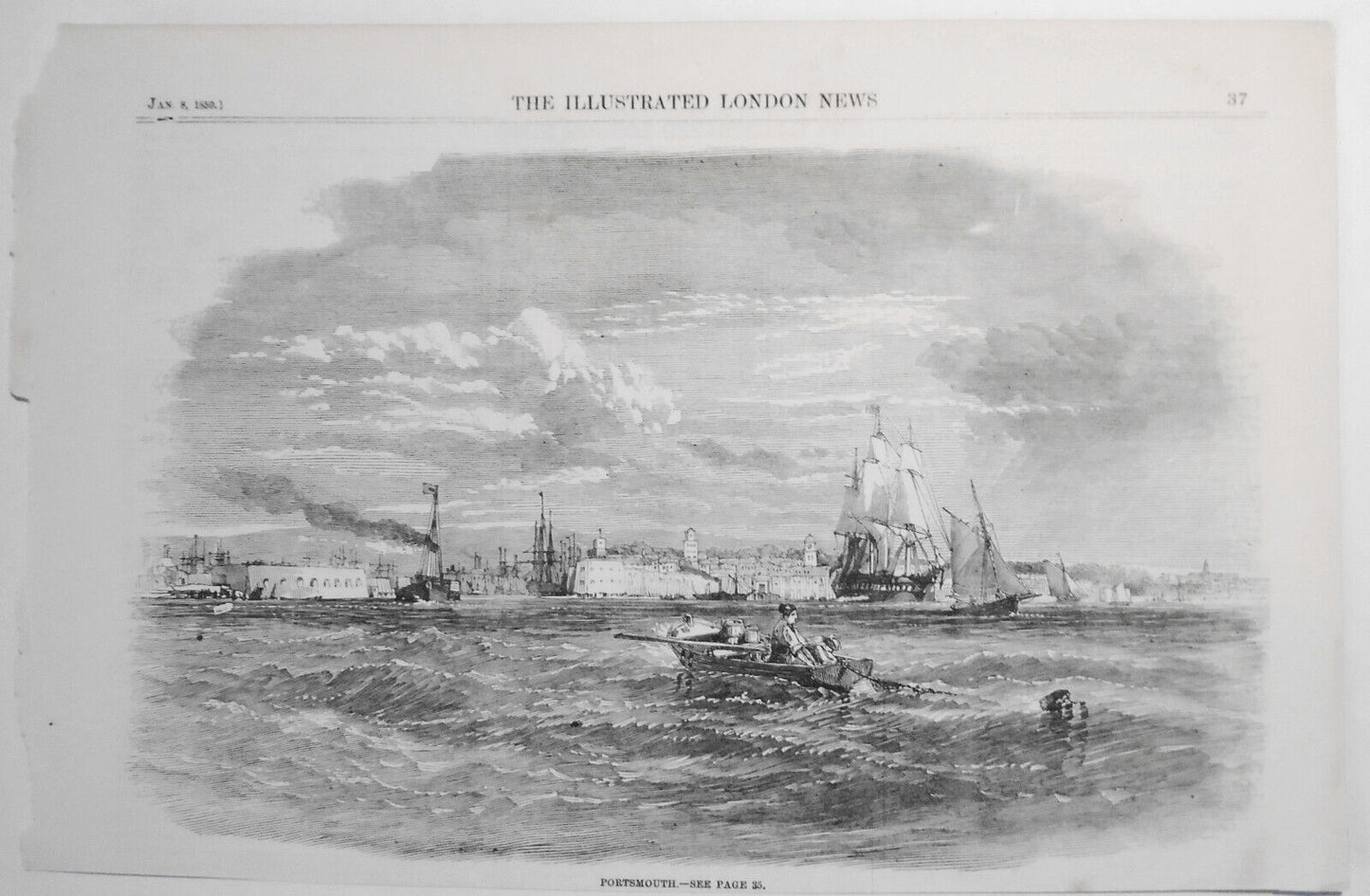 Portsmouth - Original print : Illustrated London News, January 8, 1859