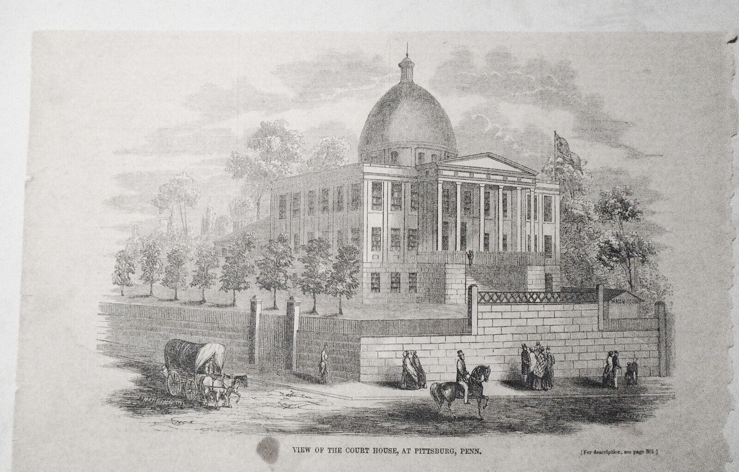 View Of The Court House, At Pittsburg, Penn - Gleason's Pictorial, 1852