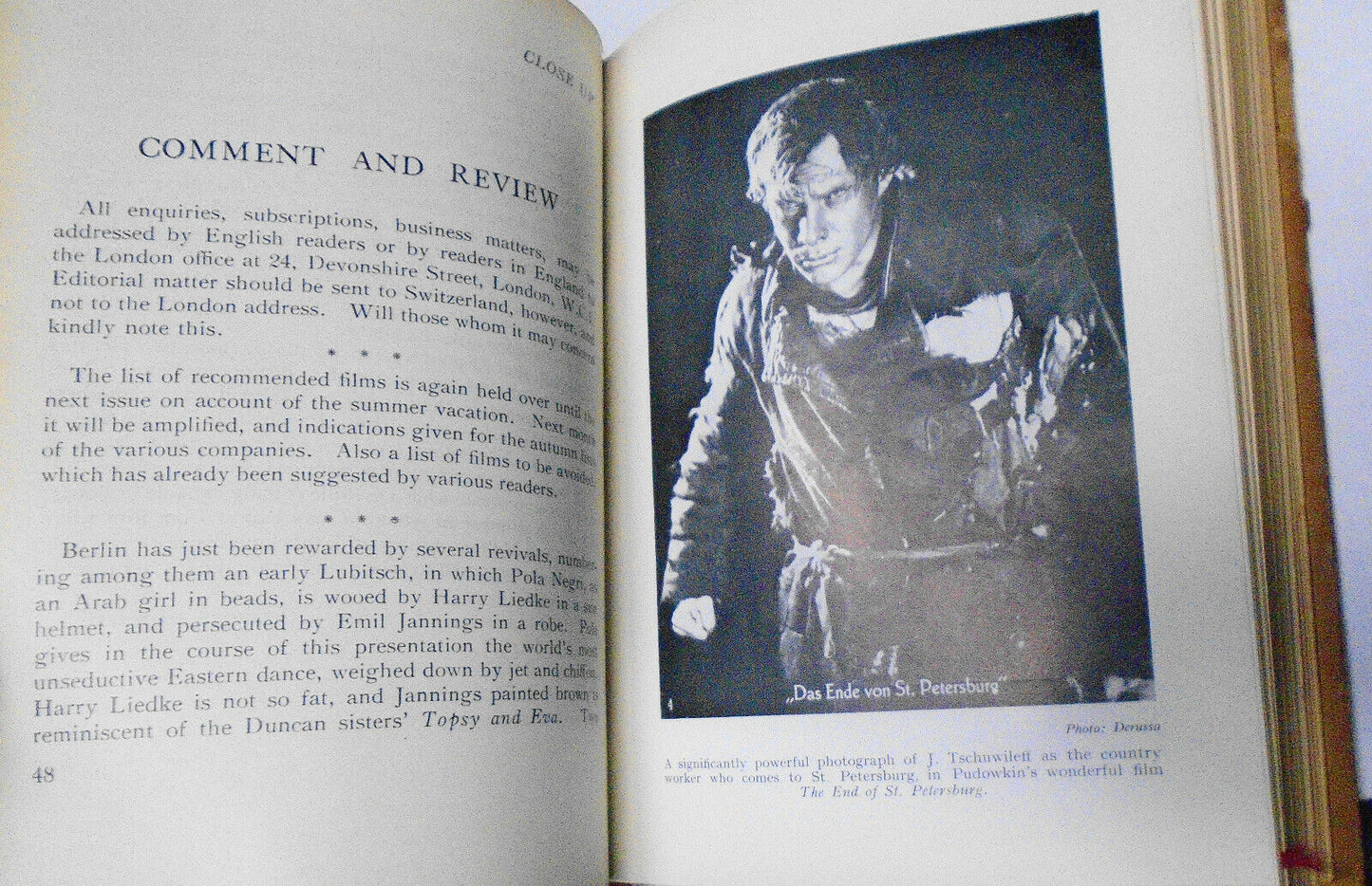 CLOSE UP,  Vol. 3 - July-Dec, 1928 Bound volume of 6 issues. Film movie magazine
