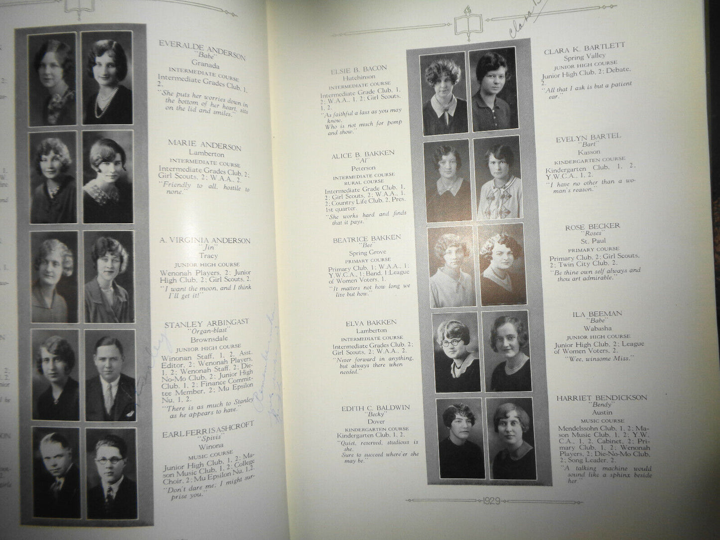 THE WENONAH 1929 - yearbook of Winona State Teachers College