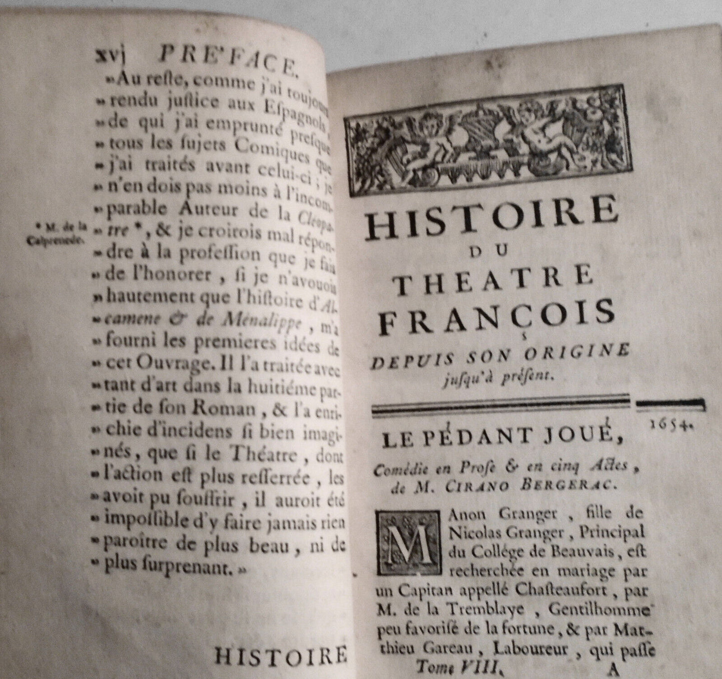 1746 Histoire Du Theatre Francois... Tome 8. Moliere, Corneille, Cirano Bergerac