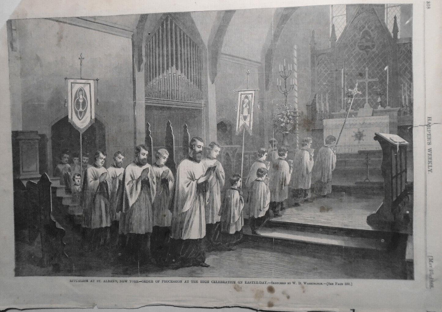 Ritualism At St. Albans, New York -- order Of Procession On Easter-day - 1868 HW
