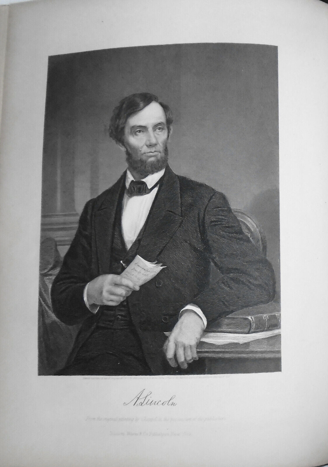 Abraham Lincoln -- 1873 engraving  - Duyckinck Portrait Gallery