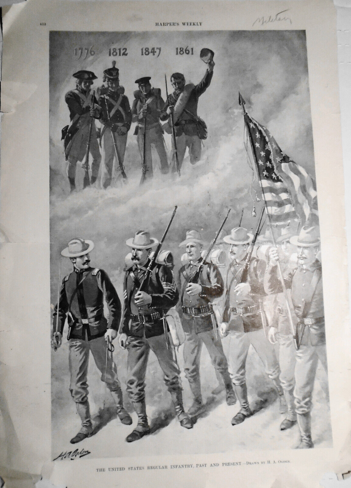 United States Regular Infantry Past & Present - Harper's Weekly, April 30, 1898