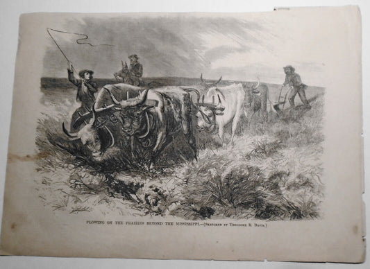 Plowing on the Prairies Beyond the Mississippi - Harper's Weekly, May 9, 1868