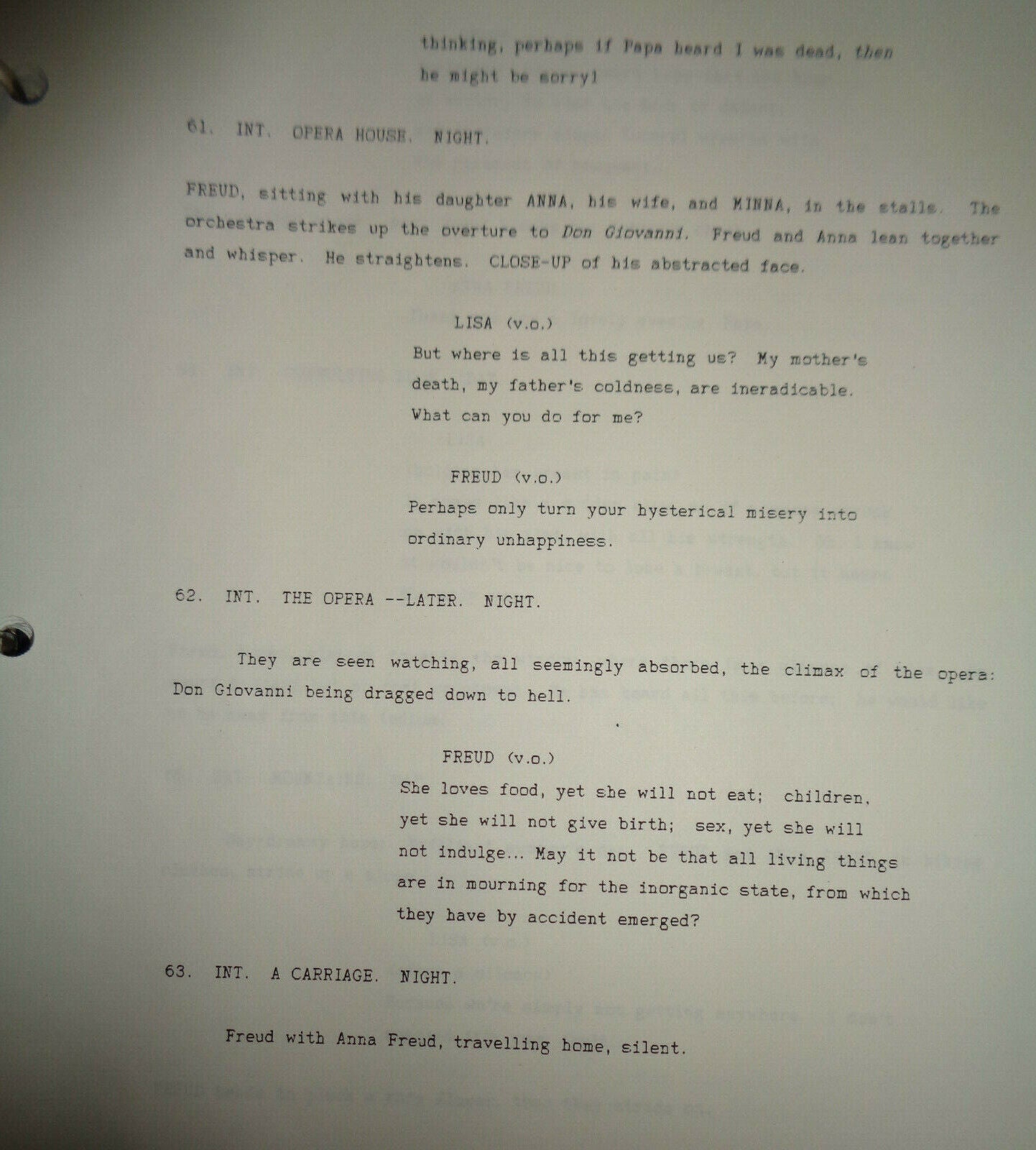 D. M. Thomas - THE WHITE HOTEL - second draft screenplay, unpublished