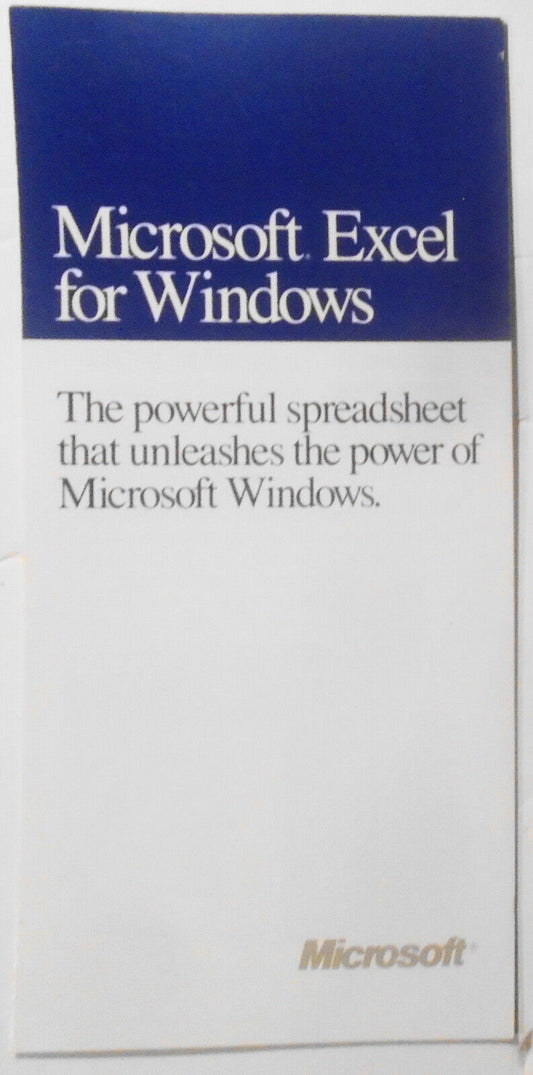 1989 Microsoft Excel for Windows promo brochure