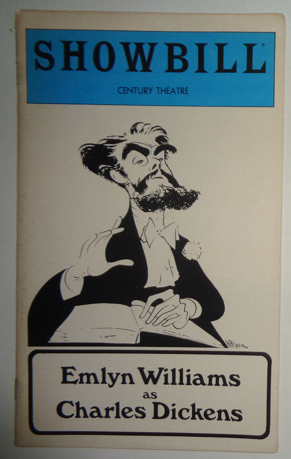 EMLYN WILLIAMS AS CHARLES DICKENS - SHOWBILL - JANUARY 1981