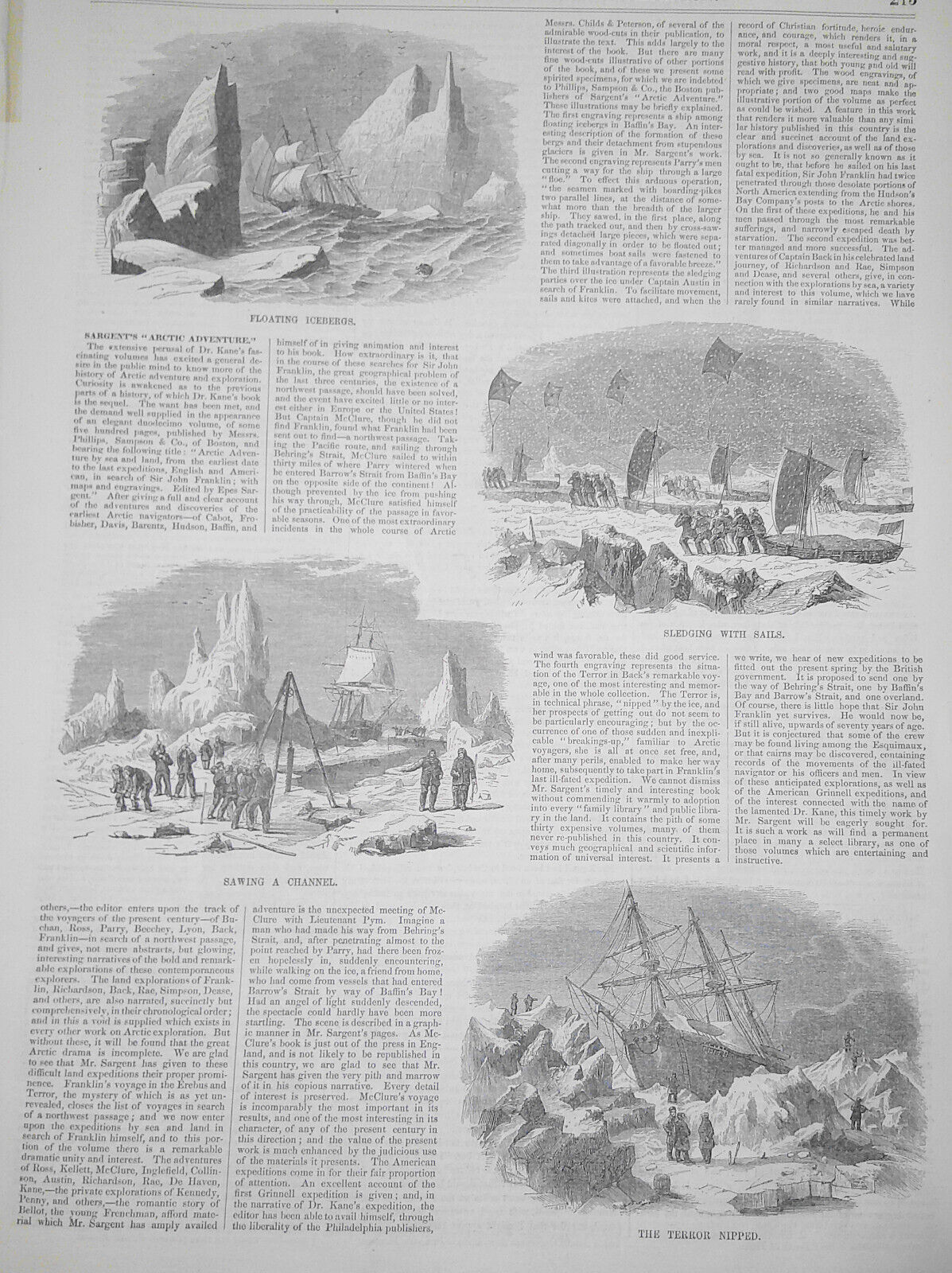 Ballou's Pictorial April 4, 1857 - Sargent's "Arctic Adventure"; Female College