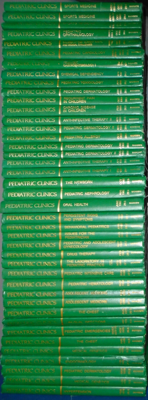 Pediatric Clinics of North America - 41 Hardcover books lot. 1979-1996