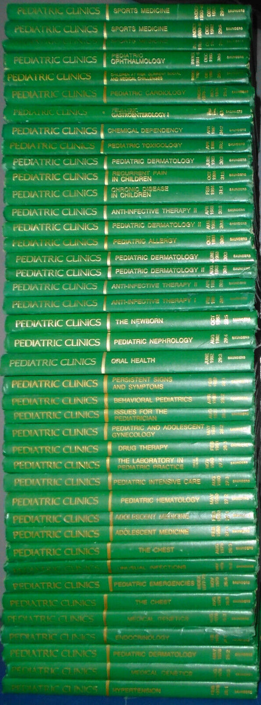 Pediatric Clinics of North America - 41 Hardcover books lot. 1979-1996