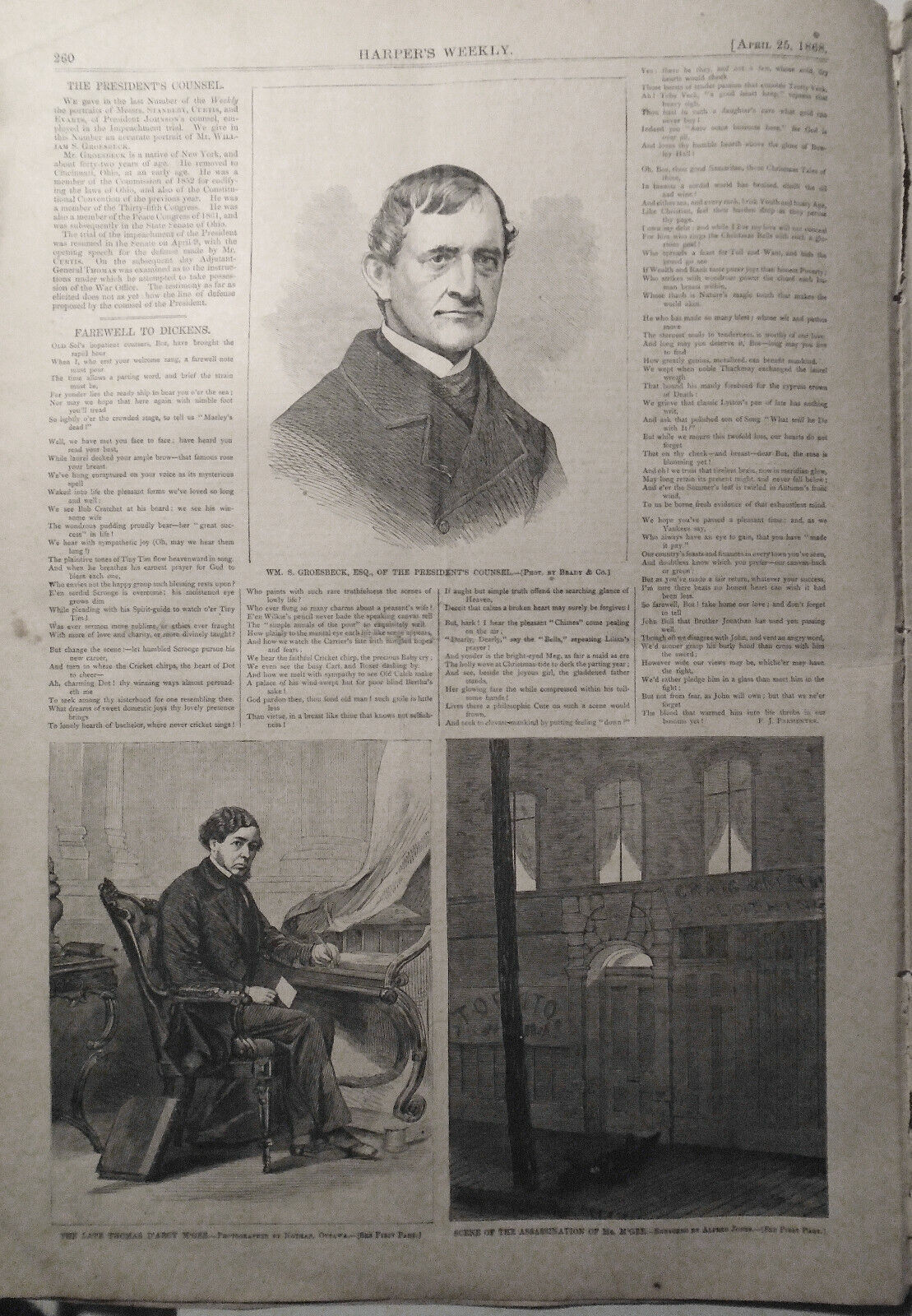 Harper's Weekly - Complete Issue, April 25, 1868 Tigress In Central Park, etc