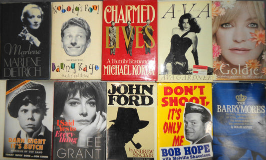 Movie biographies lot of 10 hardcovers - Goldie Hawn, Dietrich, Ava Gardner..