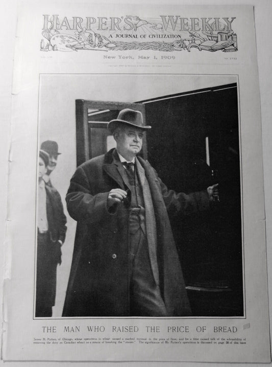 1909 The Man Who Raised the Price of Bread, James M Patten of Chicago. HW print