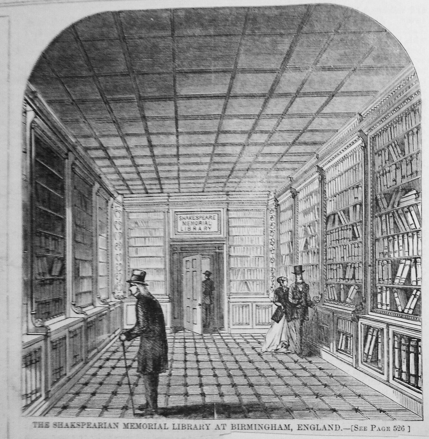The Shakspearian Memorial Library at Birmingham, England. Harper's Weekly, 1868