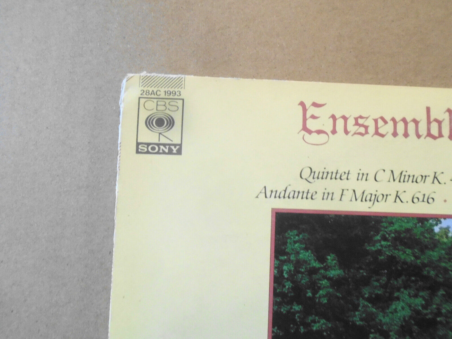 Ensemble Wien-Berlin Mozart - vinyl LP - Japan issue : CBS / Sony 1984. NM/VG
