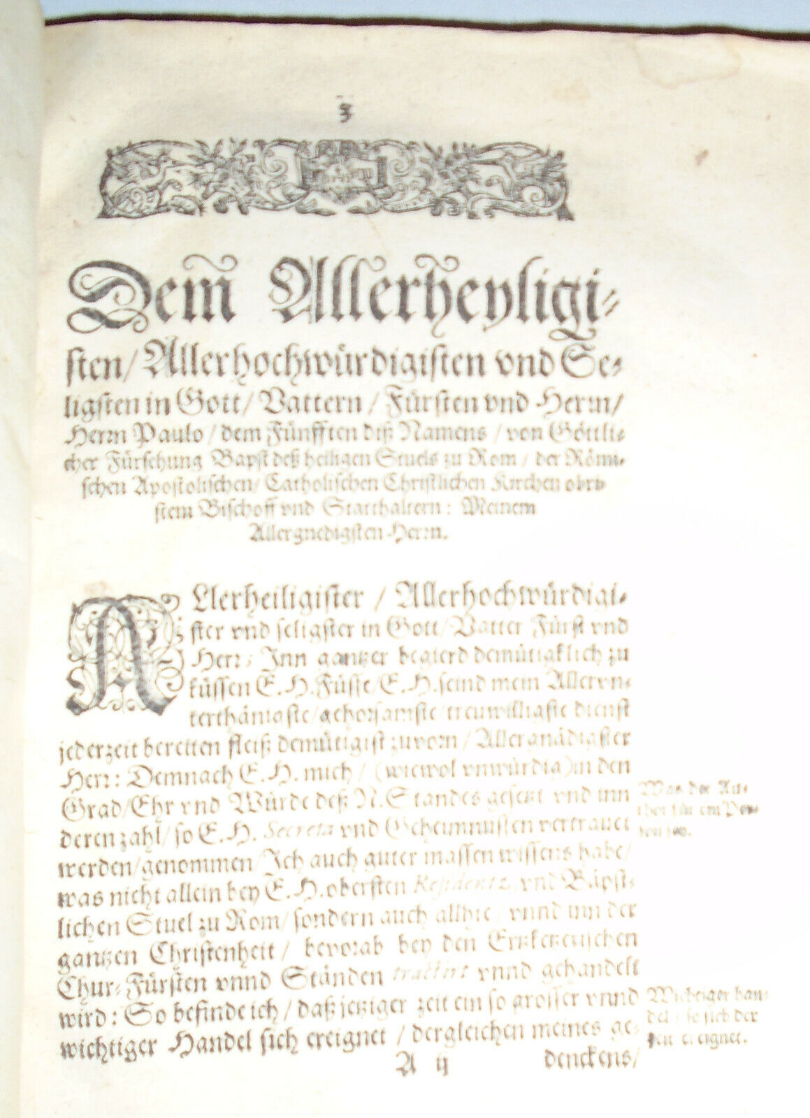 1620 - PostReutter/ An Bäpstliche Heiligkeit/ Bapst Paulum V. ...