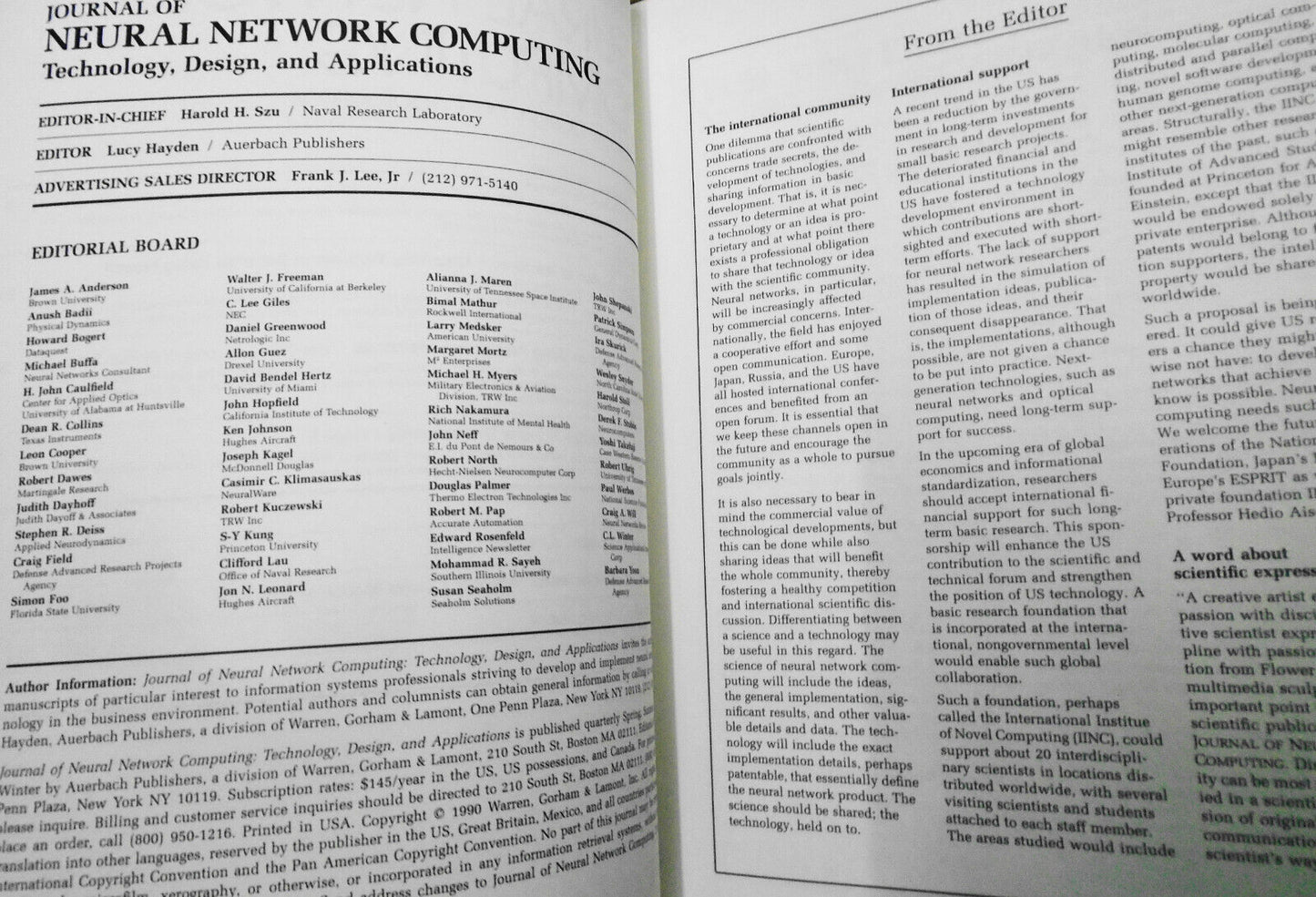 Journal of Neural Network Computing, Spring 1990