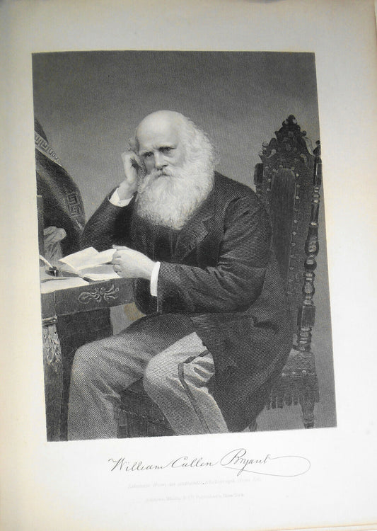 William Cullen Bryant - steel engraving 1876 - Duyckinck Internationale Gallerie