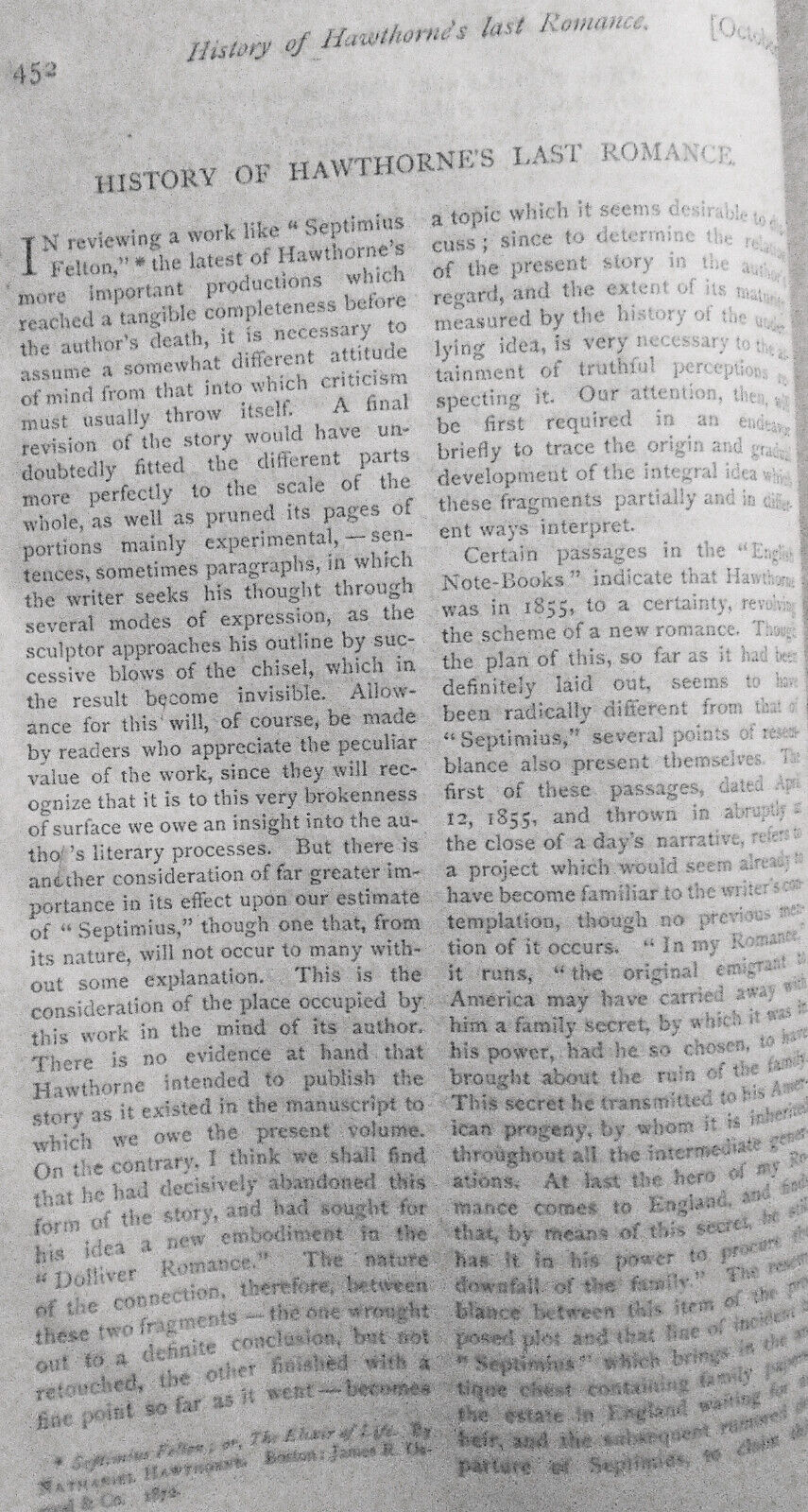 2 issues, Atlantic Monthly 1872 (Oct & Nov) with Henry James: Guest's Confession