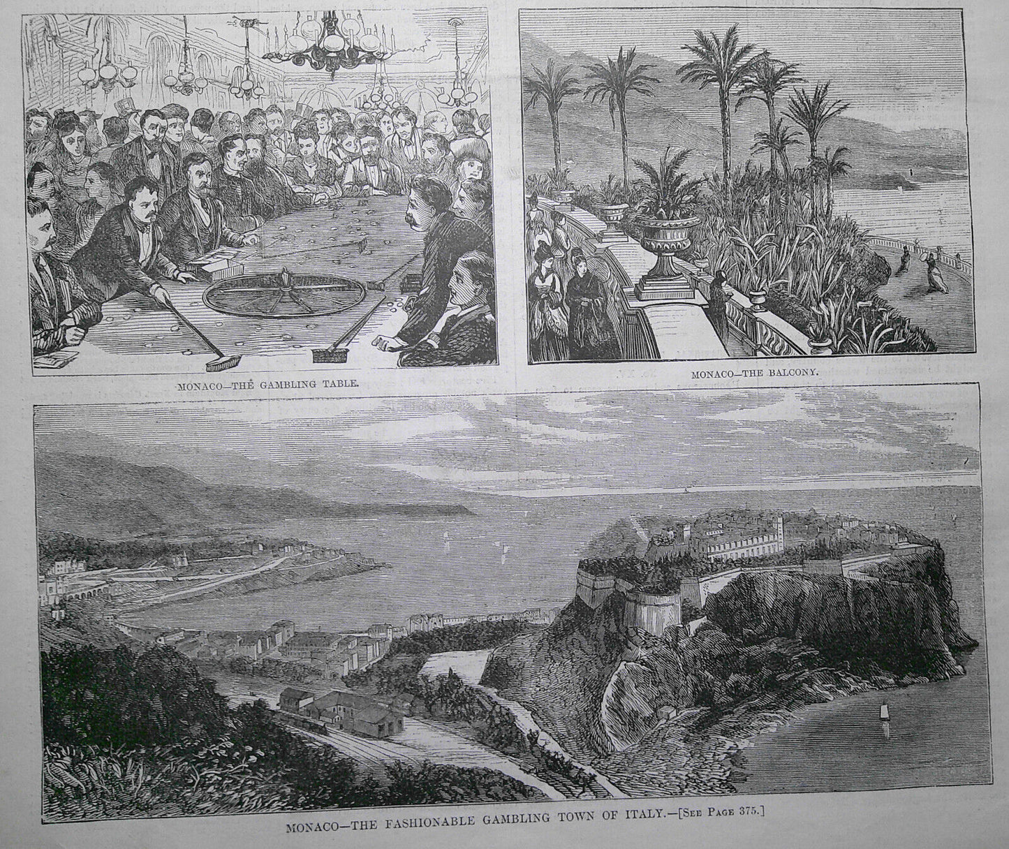Monaco - The Fashionable Gambling Town of Italy - Harper's Weekly, May 2, 1874