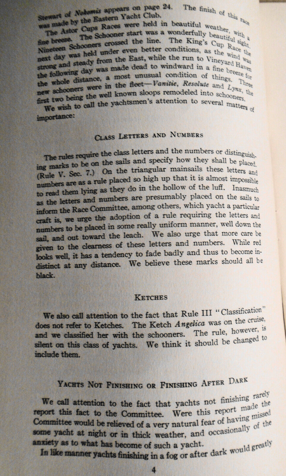 New York Yacht Club, Report of the Race Committee for the Year 1926