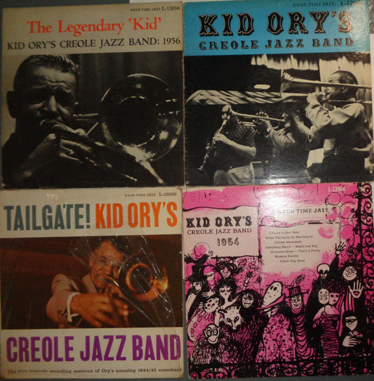 Four Kid Ory's Creole Jazz Band vinyl LPs lot