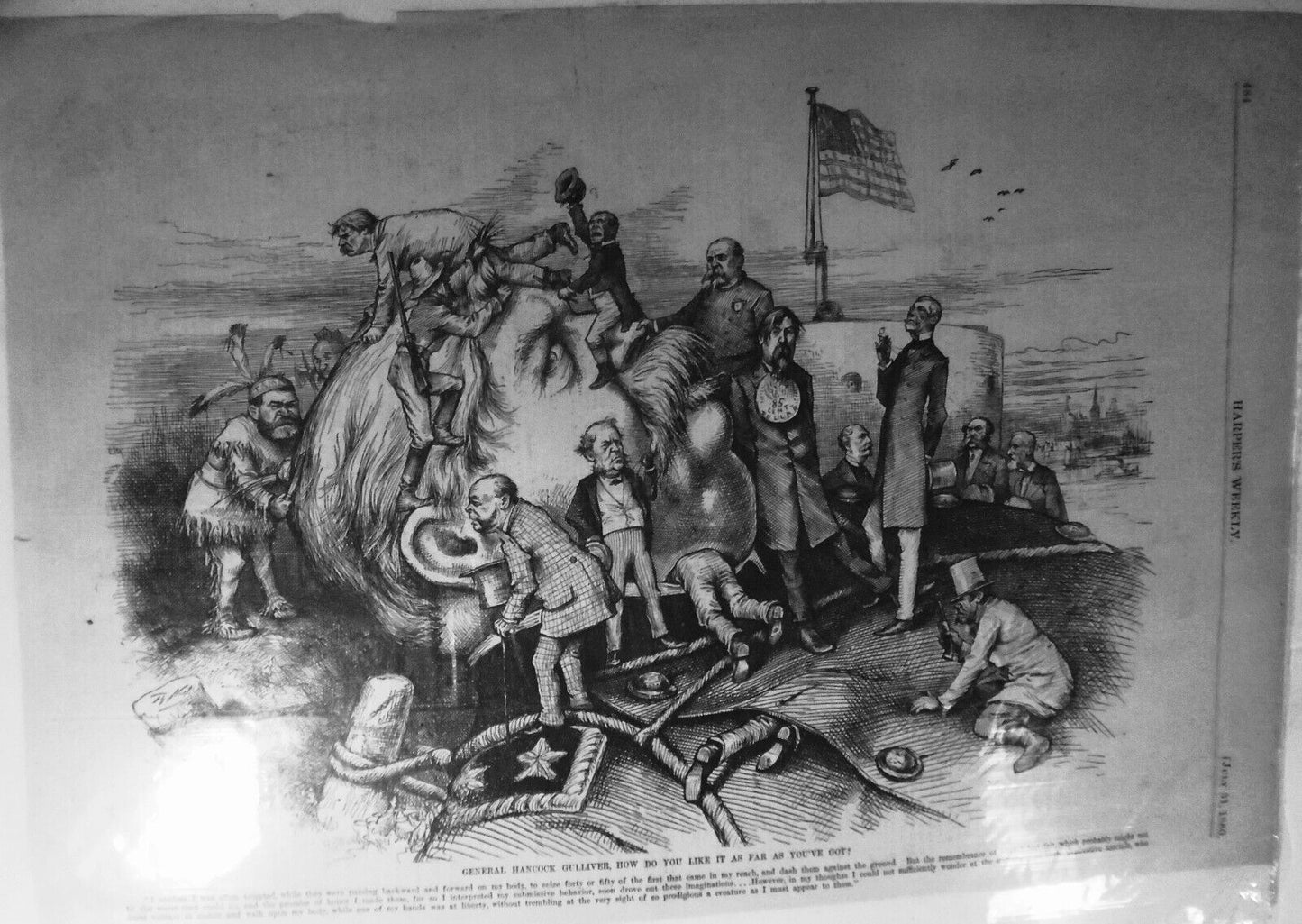 General Hancock Gulliver, How do you like it as far as you've got? By Nast, 1880