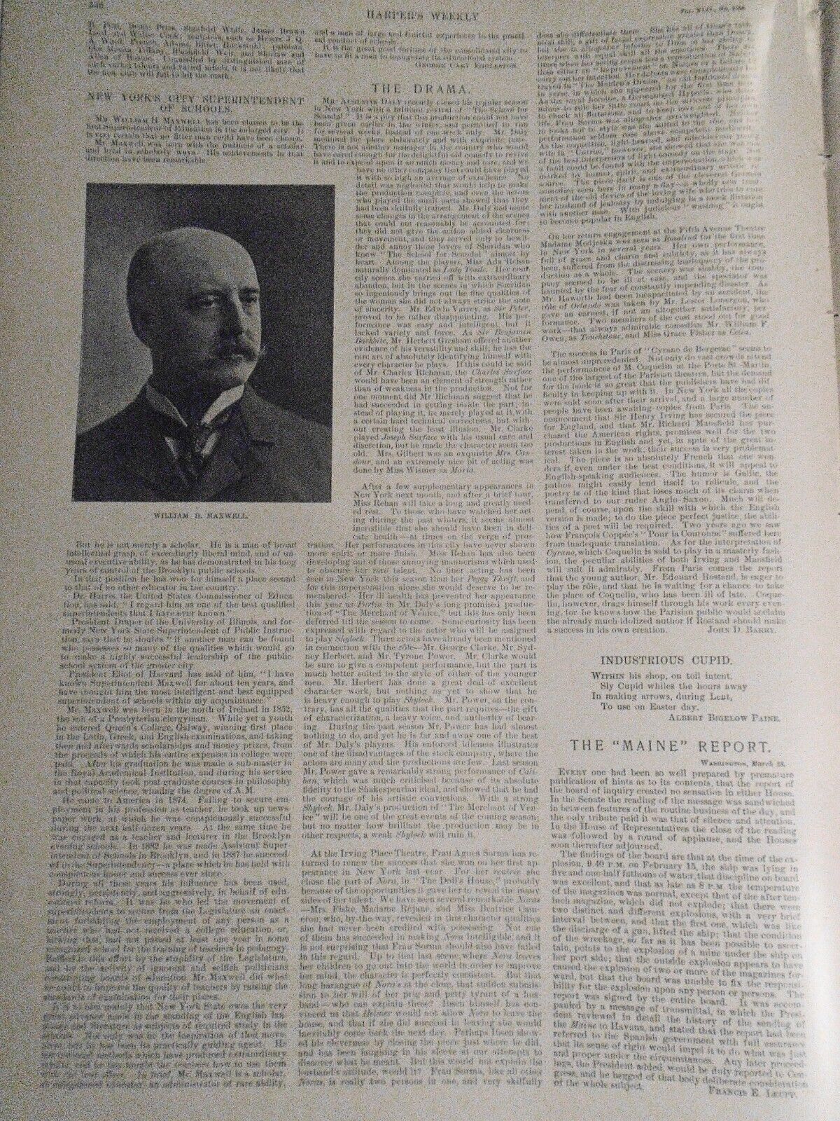 Harper's Weekly  April 2, 1898 - Original Remington - Training Cavalry; Cuba etc