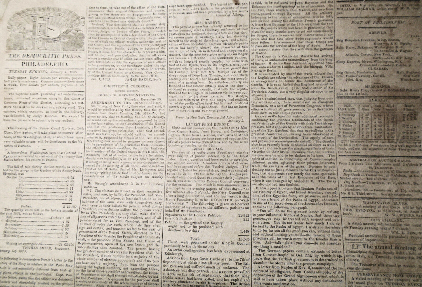 The Democratic Press, Philadelphia, January 4, 1825