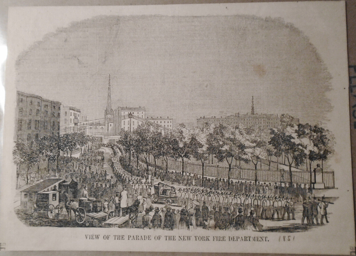 View Of The Parade Of The New York Fire Department - Gleason's Pictorial 1851