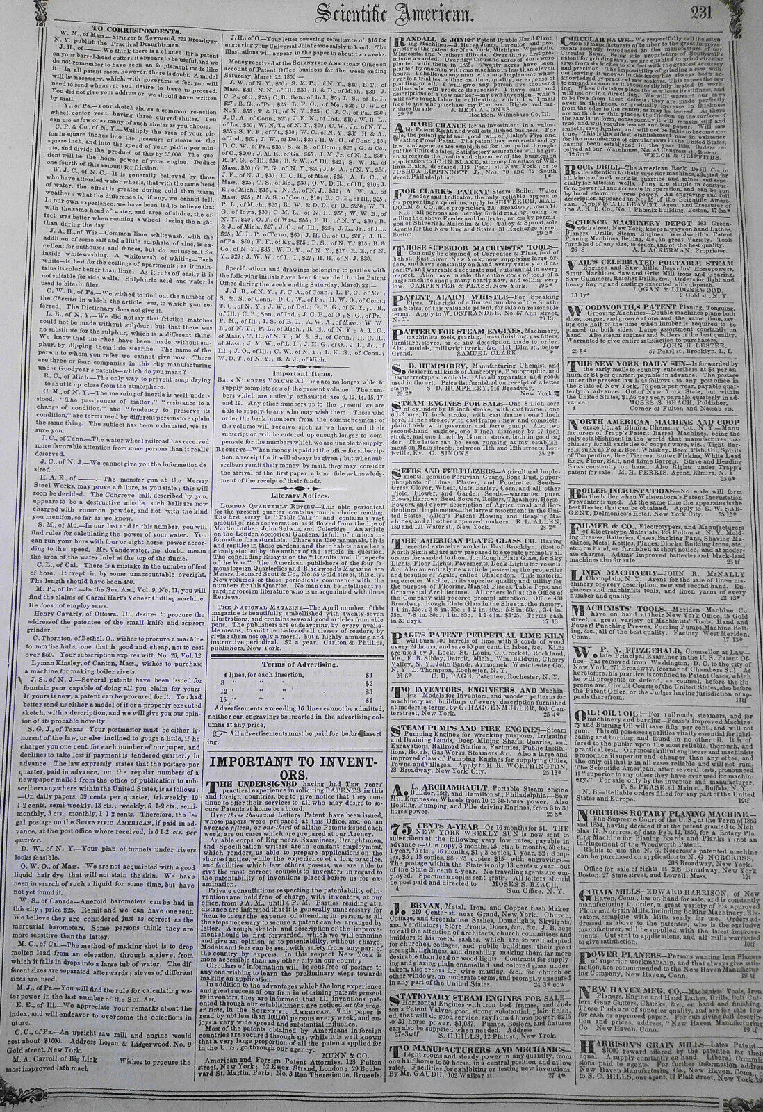 Scientific American, March 29, 1856. Stereoscopic books; Daguerreotype Pictures
