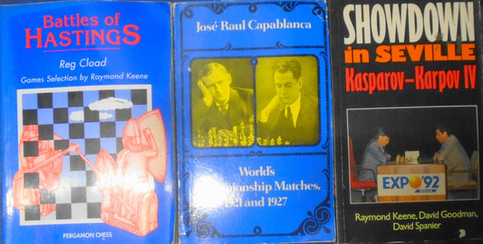3  Chess championships books - Capablanca, Alekhine, Kasparov, Pillsbury, et al
