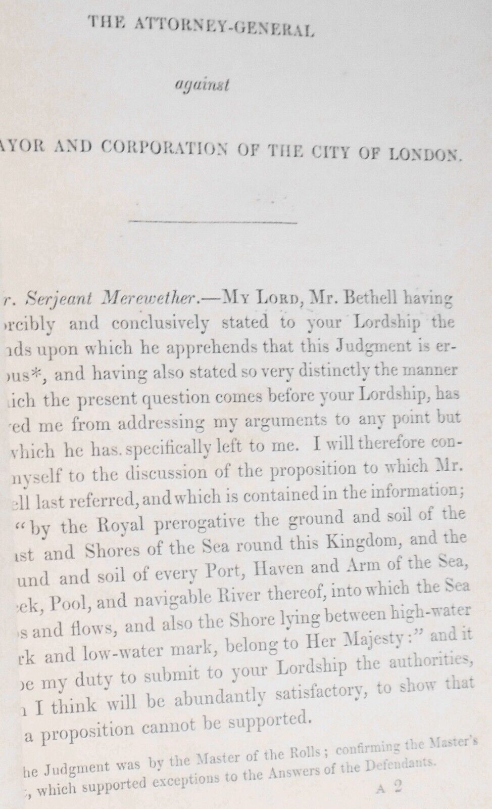 1850 Speech of Mr. Serjeant Merewether in the Court of Chancery December 8, 1849