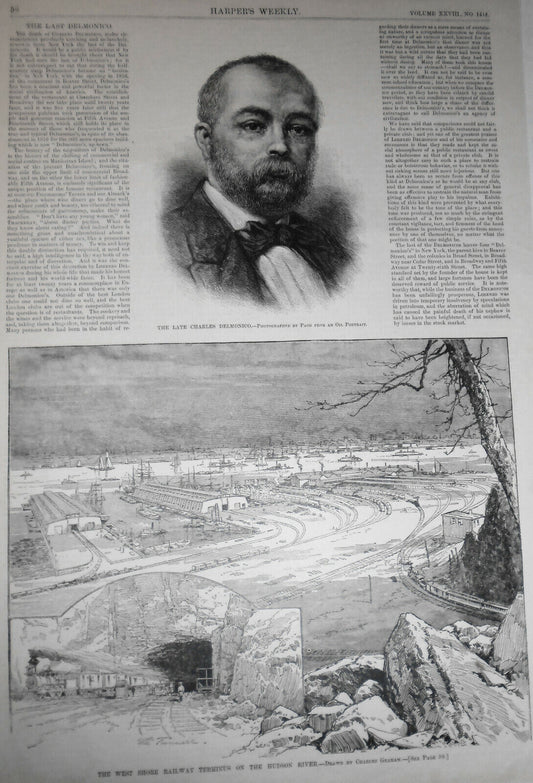 1884 - The West Shore Railway Terminus On The Hudson River, By Charles Graham