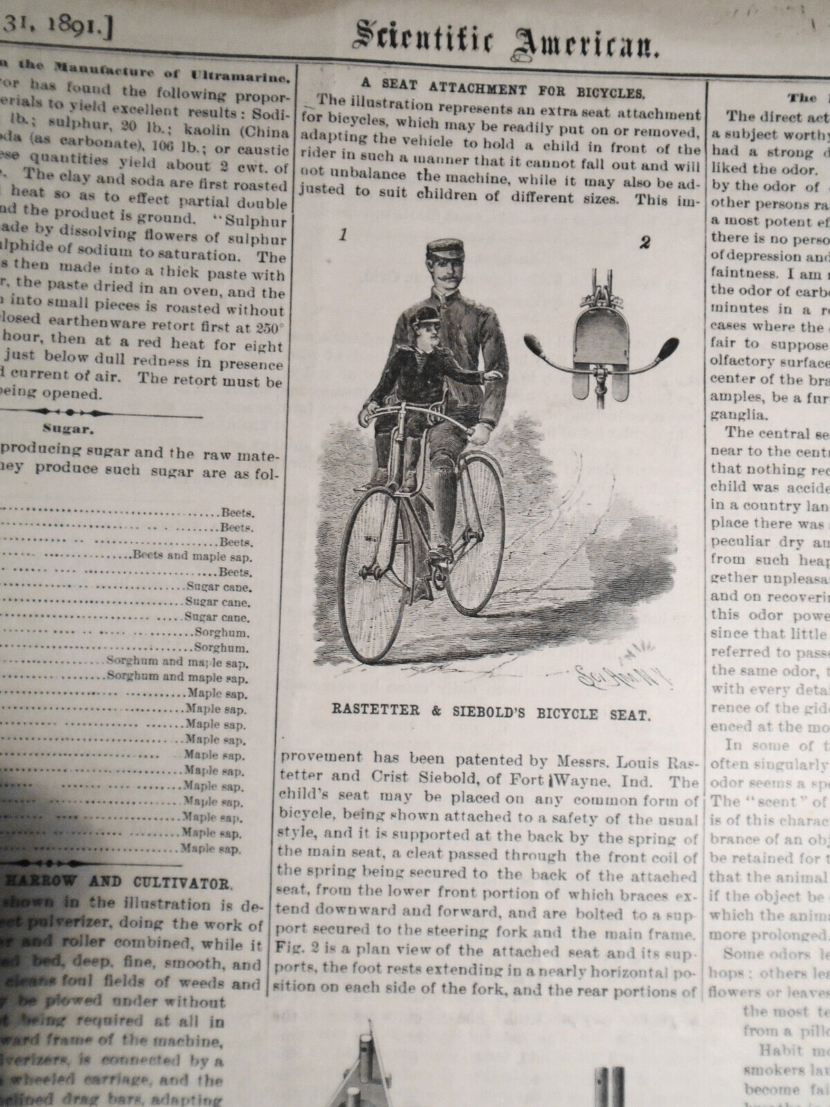 A Seat Attachment For Bicycles / Rastetter & Siebold's Bicycle Seat - 1891