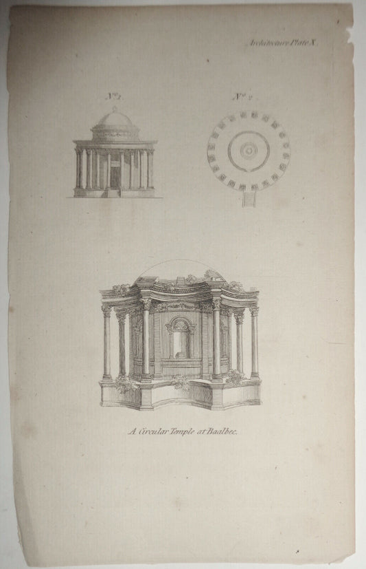 1786 Architecture Plate X -  from The Artist's Repository