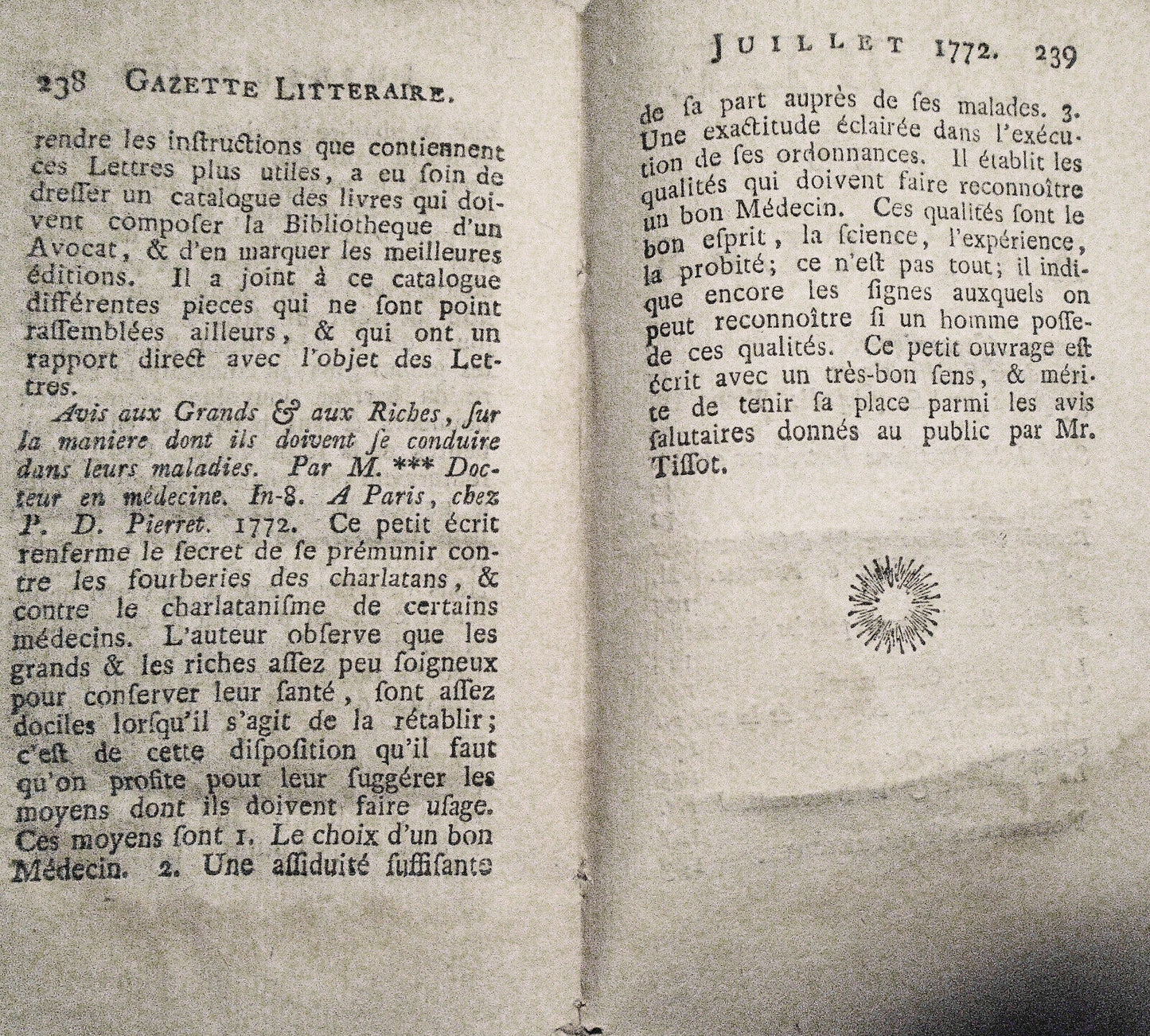 Gazette litteraire de l'Europe, Julliet 1772 - Vol. 50. No. 7. Original
