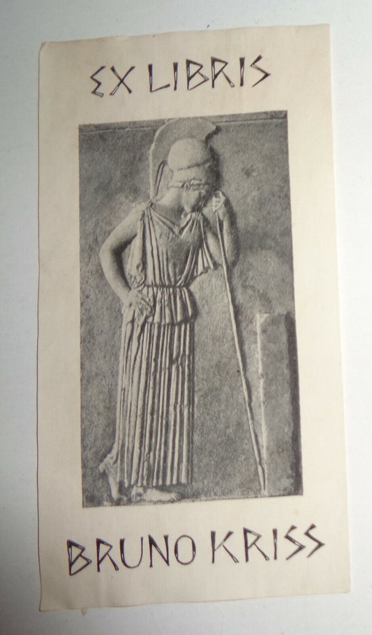 Bruno Kriss - Ex Libris Bookplate, circa 1930
