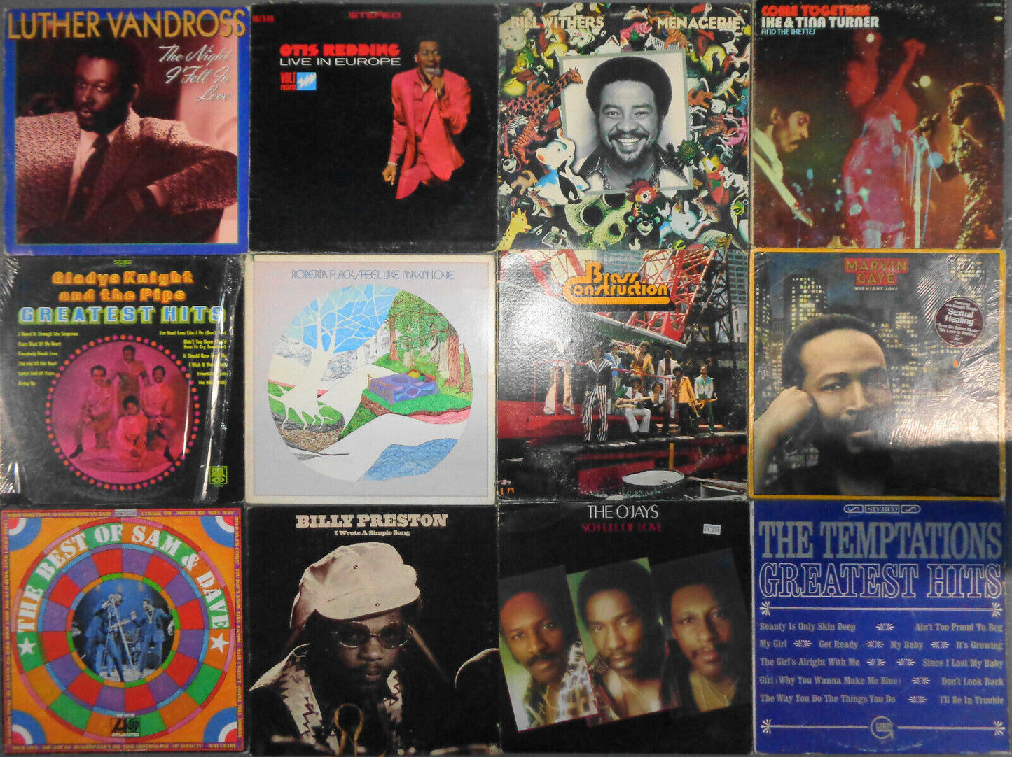 12 R&B/Soul LPs - Otis Redding, Gladys Knight, Bill Withers, Marvin Gaye, O'Jays