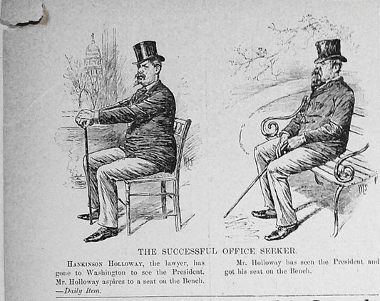 "The Successful Office Seeker".  Harper's Weekly cartoon [1900]