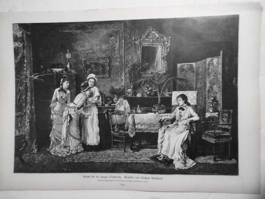 Besuch bei der jungen Wöchnerin - by Michael Muntacsy -- 1882