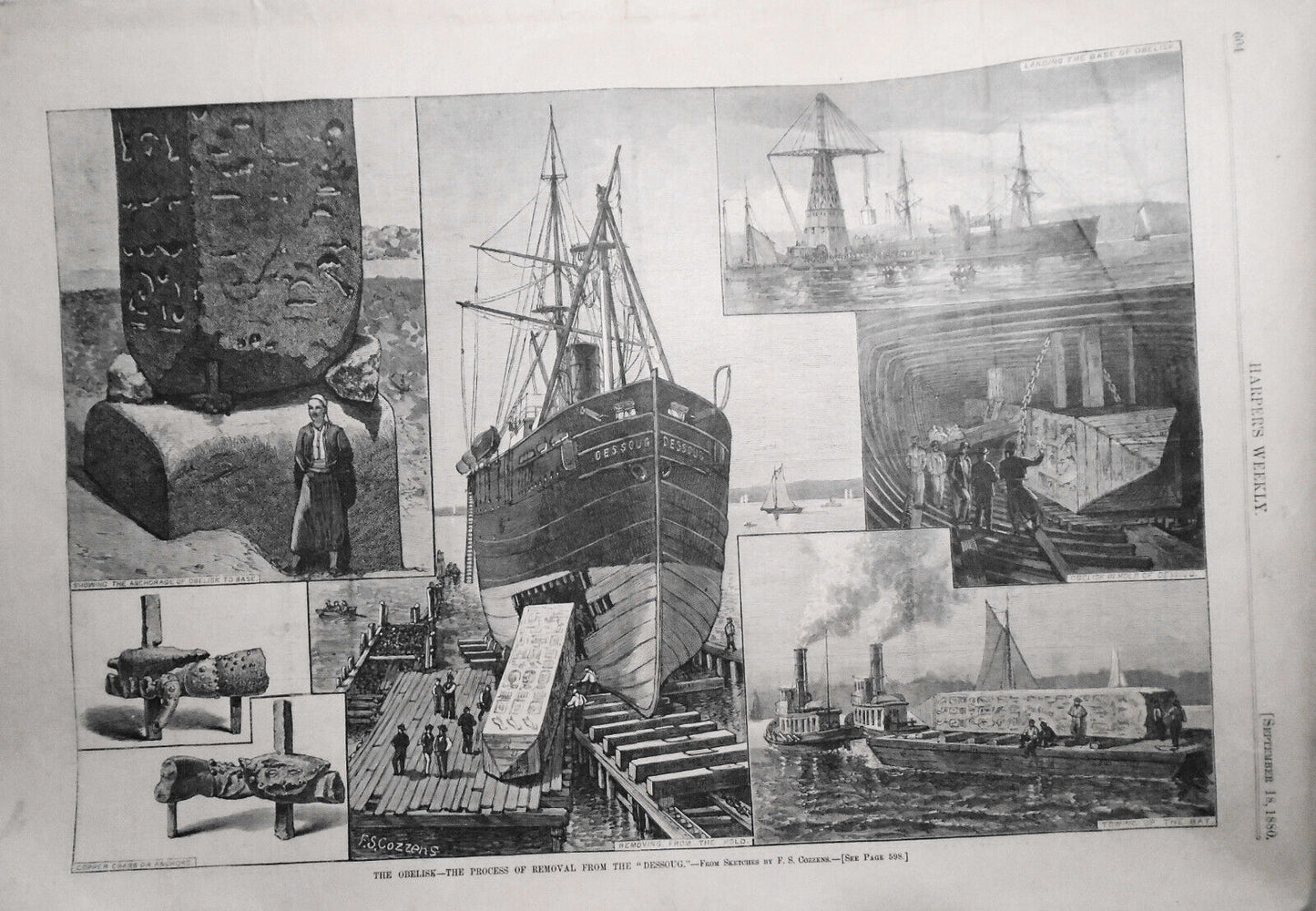HARPER'S WEEKLY September 18,  1880 - The Obelisk; Out of the Deep; Politics etc
